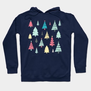 Christmas tree pattern, pastel Hoodie